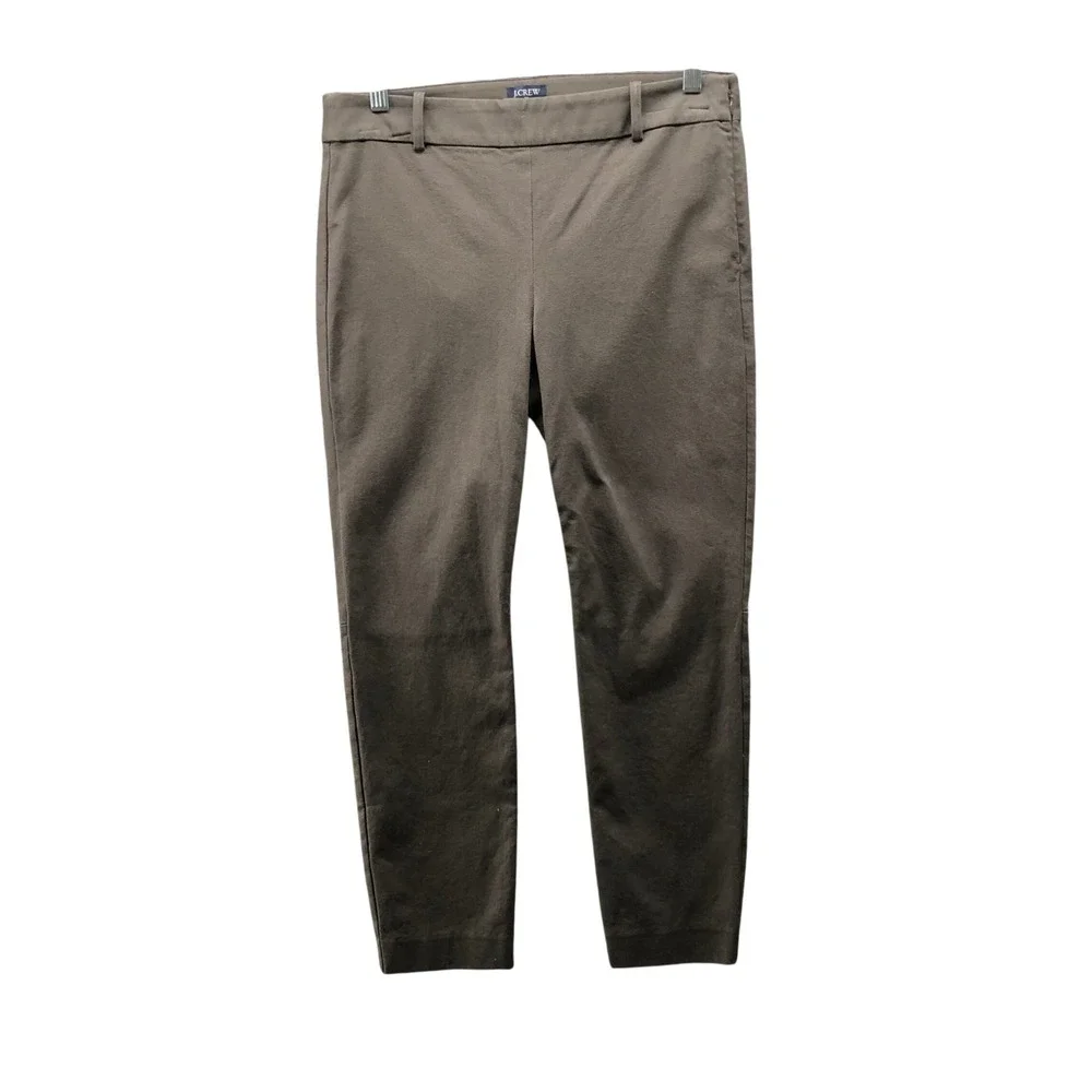J.Crew Winnie Pant Womens‎ 8 Brown Skinny Fit Stretch Trouser Mid Rise Side Zip
